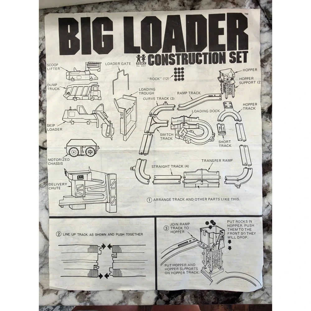 VTG 1977 Tomy Big Loader Construction Set 5001 Motorized Toy Track Boxed